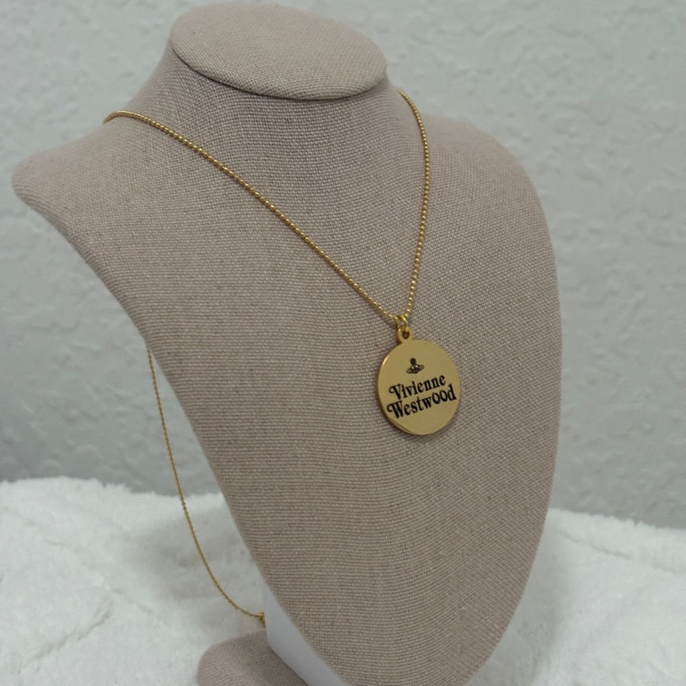 Vivienne Westwood Logo Pendant Necklace 18K gold-plated fall 25 (item #N10) - Picture 9 of 9